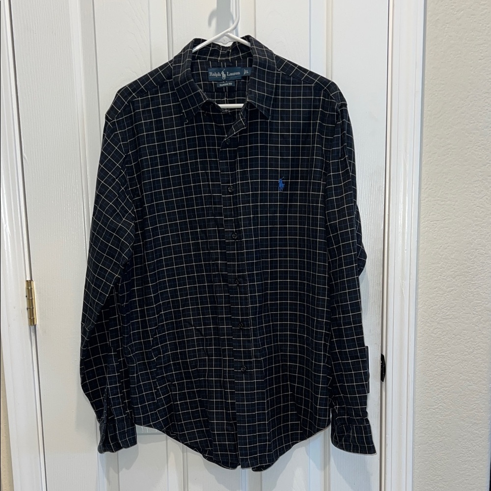 Polo Ralph Lauren Navy Checkered Button Down Shirt